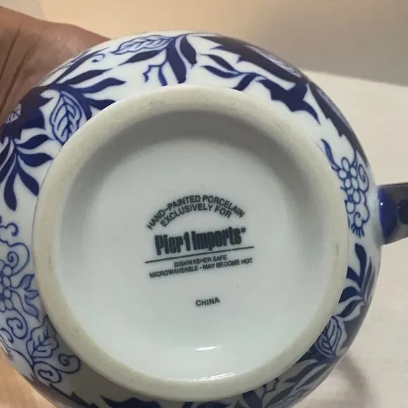 Pier 1 Blue and White Ceramic Teapot - Picture 4 of 5